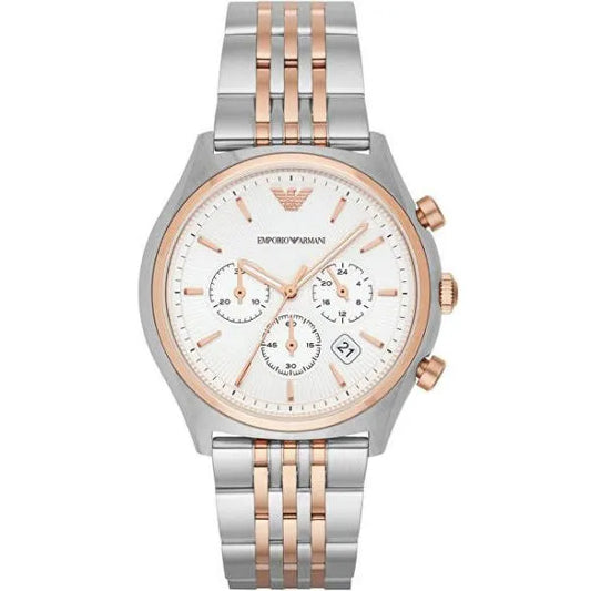 Emporio Armani AR1998 férfi kronográf karóra, acél/rozéarany, 43 mm
