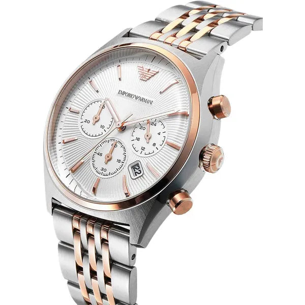 Emporio Armani AR1998 férfi kronográf karóra, acél/rozéarany, 43 mm
