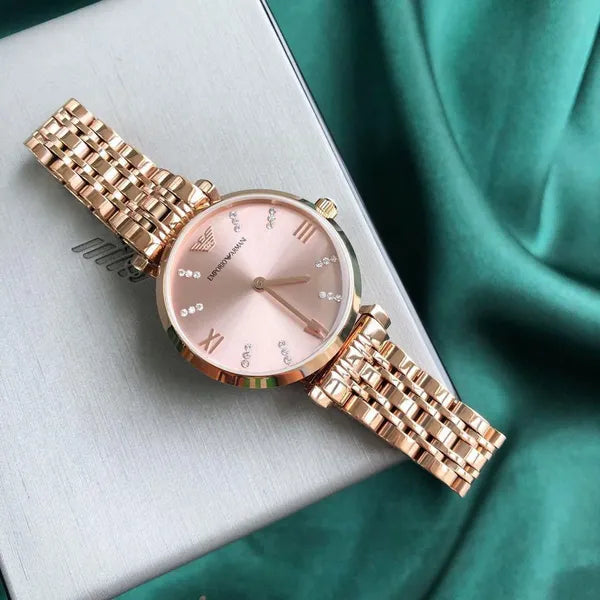 Emporio Armani Gianni T-Bar AR11059 rozéarany női nemesacél kvarc karóra 32mm