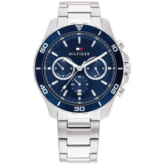 Tommy Hilfiger Jordan férfi karóra, acélszíj, kék számlap, 47 mm