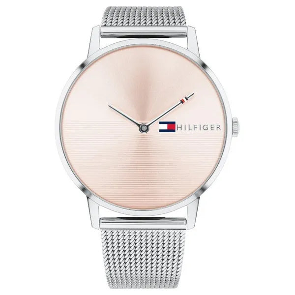 Tommy Hilfiger Alex női karóra, 41 mm, ezüst szíj, rózsaarany számlap