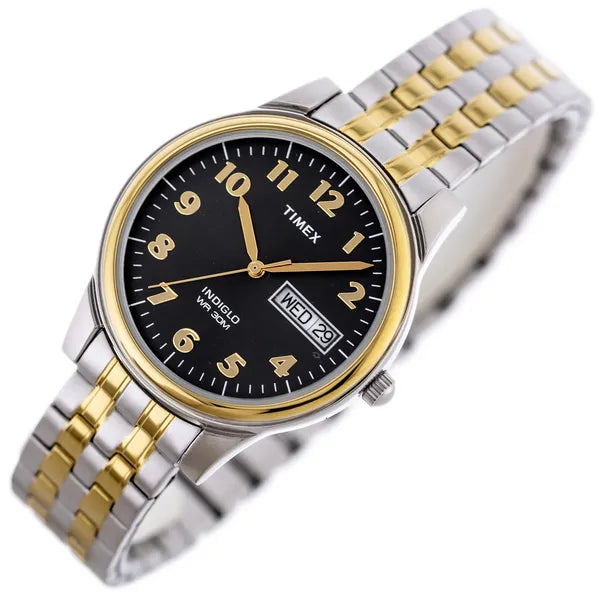 Timex Charles Two-Tone férfi karóra, nemesacél, fekete számlap, 35 mm