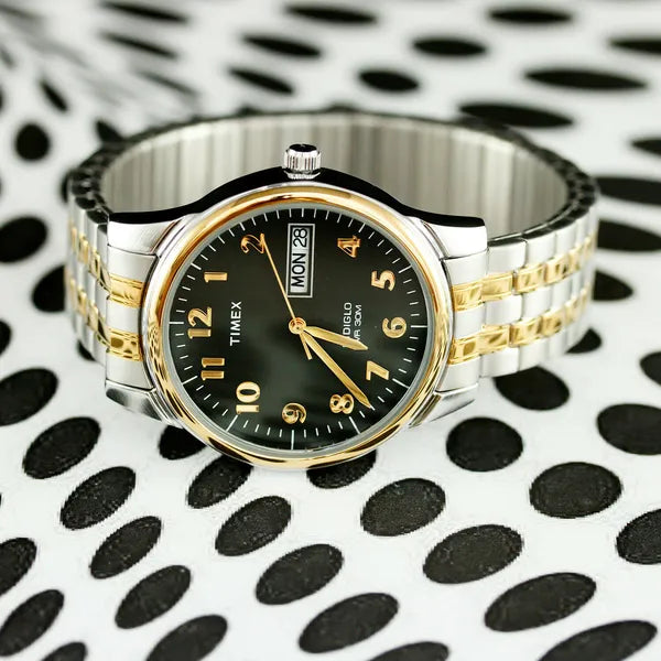 Timex Charles Two-Tone férfi karóra, nemesacél, fekete számlap, 35 mm