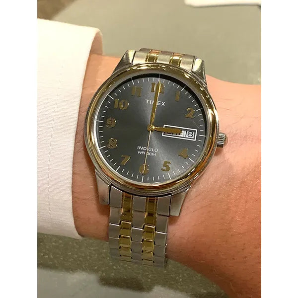 Timex Charles Two-Tone férfi karóra, nemesacél, fekete számlap, 35 mm