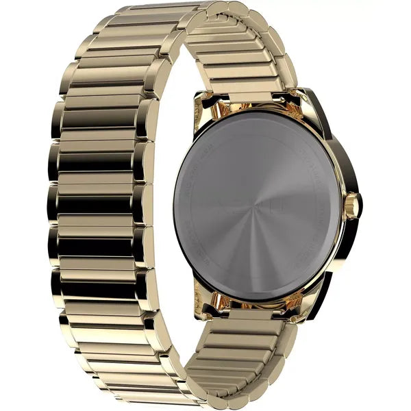 Timex Easy Reader férfi karóra, 40 mm, arany nemesacél, fehér számlap