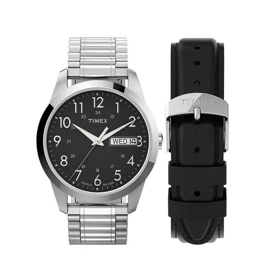 Timex South Street Sport férfi karóra, acélszíj + bőrszíj, 40 mm, WR30