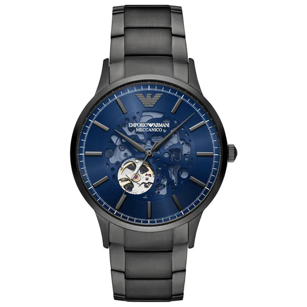 Emporio Armani Renato férfi automata karóra, 43 mm, grafit acél, open-heart