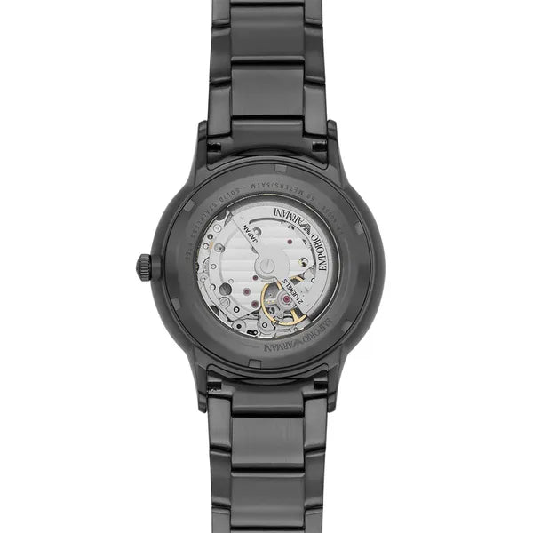 Emporio Armani Renato férfi automata karóra, 43 mm, grafit acél, open-heart
