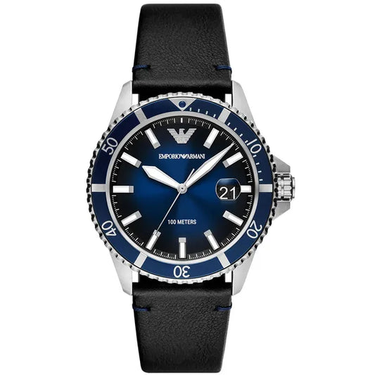 Emporio Armani AR11516 férfi búváróra kék számlap, ezüst tok, WR100