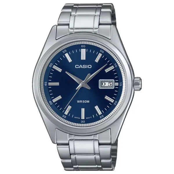 Casio MTP-B180D-2A férfi karóra, rozsdamentes acél, kék számlap, WR50