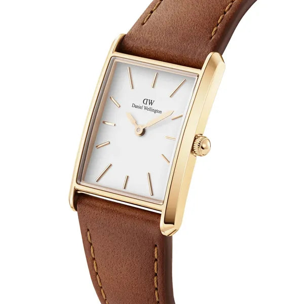 Daniel Wellington Bound Durham női karóra, 20 mm aranytok, barna bőr