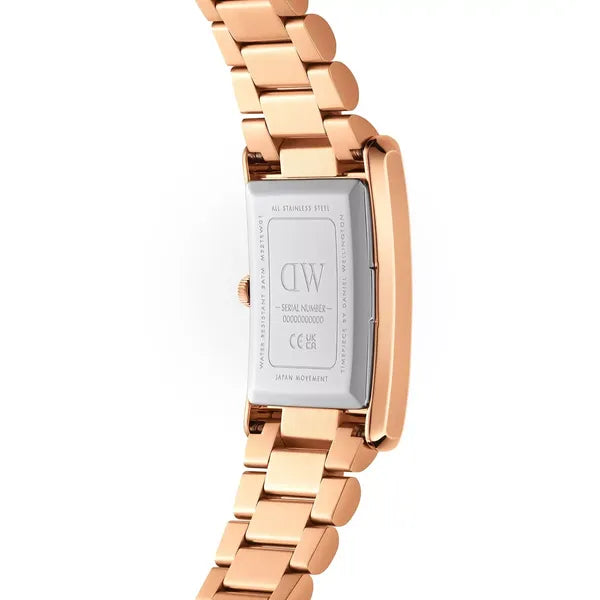 Daniel Wellington női téglalap karóra, rózsaarany acél, kvarc, 22 mm