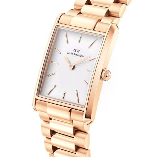Daniel Wellington női téglalap karóra, rózsaarany acél, kvarc, 22 mm