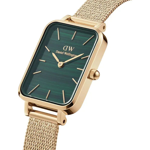 Daniel Wellington Quadro Pressed Evergold női karóra, 20 mm, zöld-arany