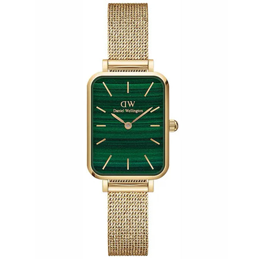 Daniel Wellington Quadro Pressed Evergold női karóra, 20 mm, zöld-arany