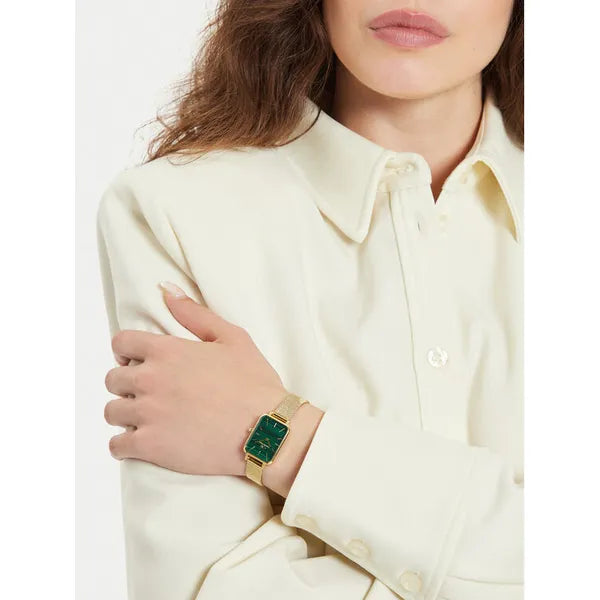 Daniel Wellington Quadro Pressed Evergold női karóra, 20 mm, zöld-arany