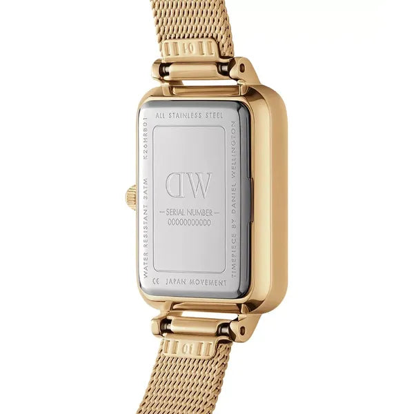 Daniel Wellington Quadro Pressed Evergold női karóra, 20 mm, zöld-arany