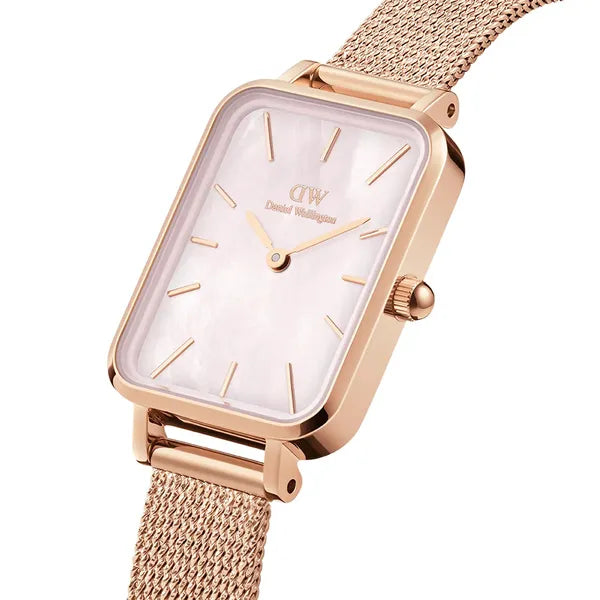 Daniel Wellington Quadro Pressed Melrose Pearl 20 mm női karóra, rózsaarany