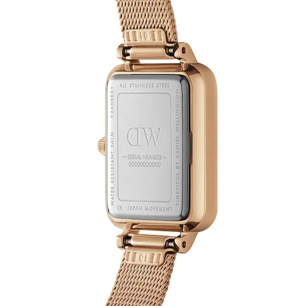Daniel Wellington Quadro Pressed Melrose Pearl 20 mm női karóra, rózsaarany