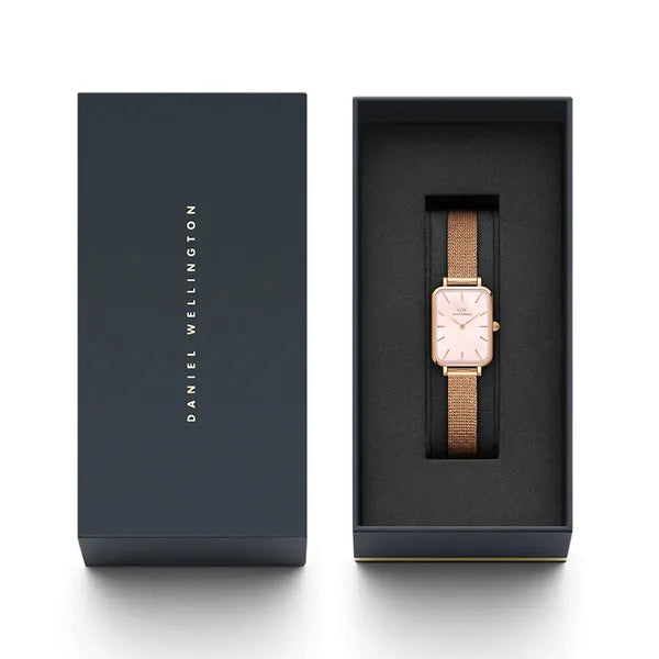 Daniel Wellington Quadro Pressed Melrose Pearl 20 mm női karóra, rózsaarany