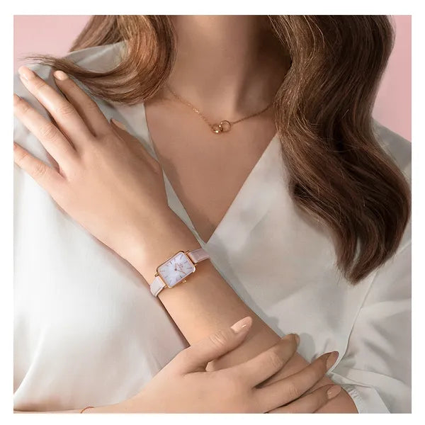 Daniel Wellington Quadro Melrose Pearl női karóra 20 mm, rózsaarany tok