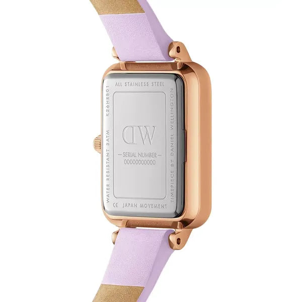 Daniel Wellington Quadro női karóra, 20 mm, rózsaarany tok, levendula bőrszíj