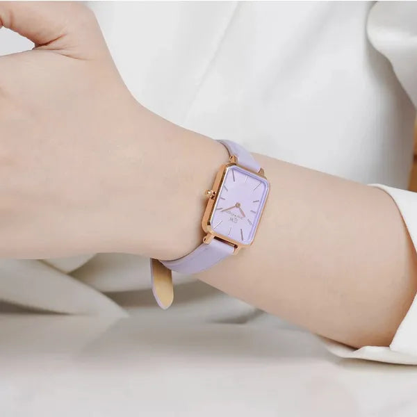 Daniel Wellington Quadro női karóra, 20 mm, rózsaarany tok, levendula bőrszíj