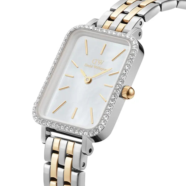Daniel Wellington Quadro Lumine Bezel 5-Link női karóra két tónusú acél 20 mm
