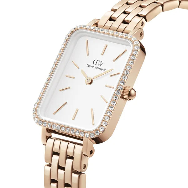 Daniel Wellington Quadro női karóra rózsaarany téglalap acél
