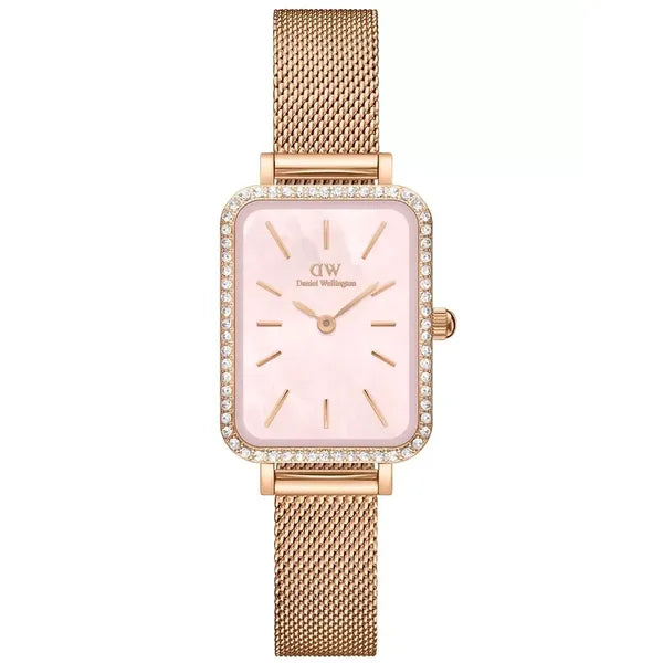 Daniel Wellington Quadro Lumine női karóra, rózsaarany, kristályos, 20 mm
