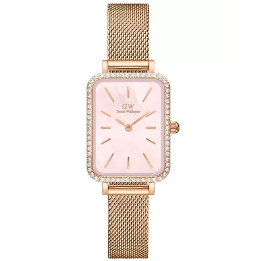 Daniel Wellington Quadro Lumine női karóra, rózsaarany, kristályos, 20 mm