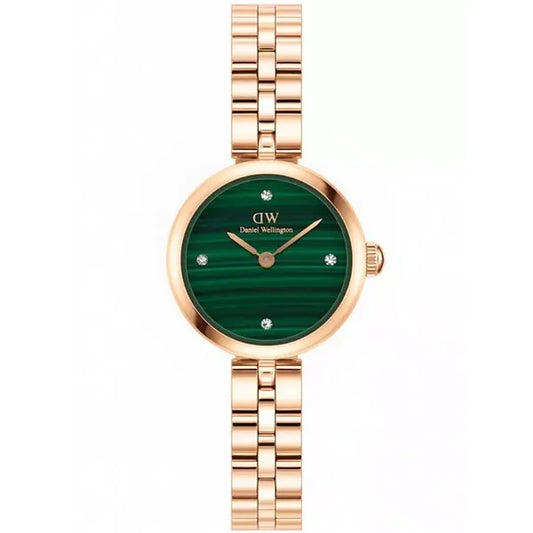 Daniel Wellington Elan Lumine női karóra, 22 mm, rózsaarany, zöld számlap
