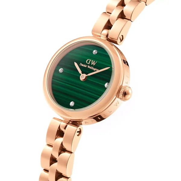 Daniel Wellington Elan Lumine női karóra, 22 mm, rózsaarany, zöld számlap