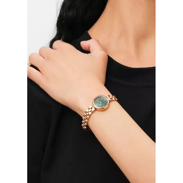 Daniel Wellington Elan Lumine női karóra, 22 mm, rózsaarany, zöld számlap