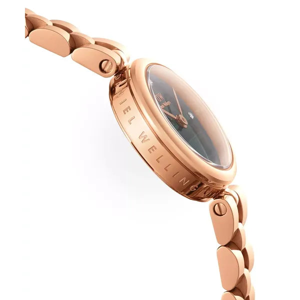 Daniel Wellington Elan Lumine női karóra, 22 mm, rózsaarany, zöld számlap