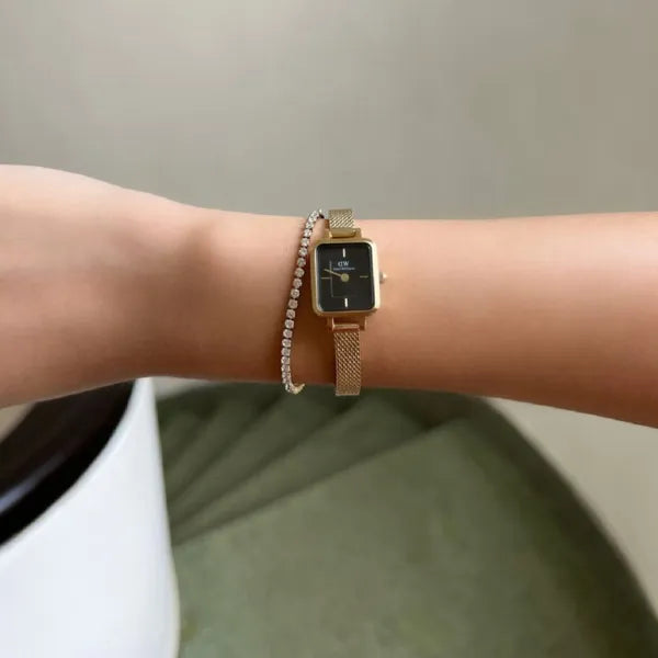 Daniel Wellington Quadro Mini női karóra, 15 mm, arany/fekete