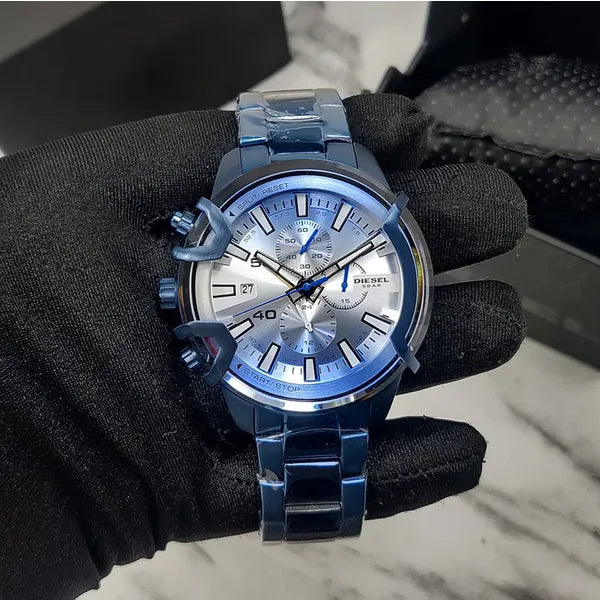 Diesel Griffed DZ4596 férfi karóra, kék acél, kronográf, 48 mm, 5 ATM