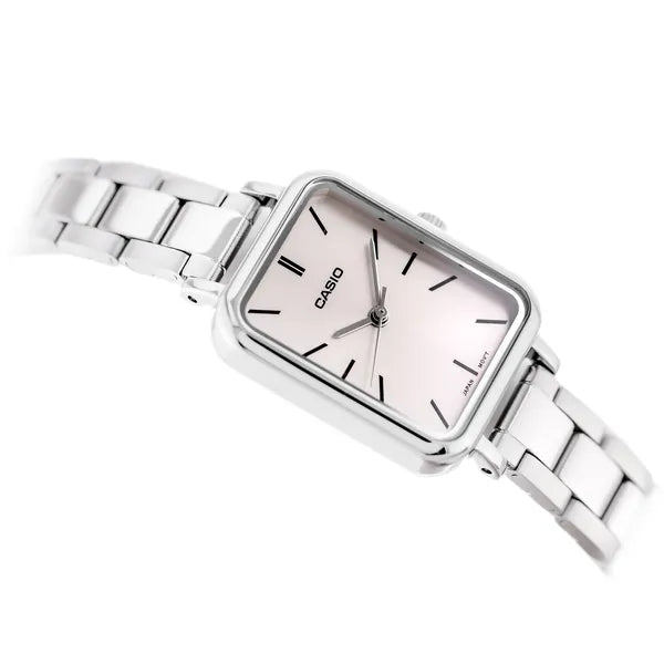 Casio LTP-V009D-4E női karóra, acél szíj, rózsaszín gyöngyház számlap, WR30