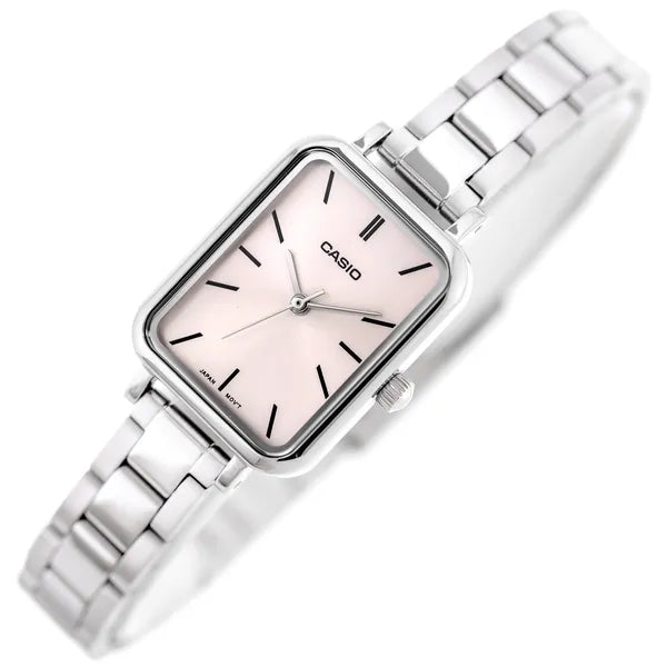 Casio LTP-V009D-4E női karóra, acél szíj, rózsaszín gyöngyház számlap, WR30