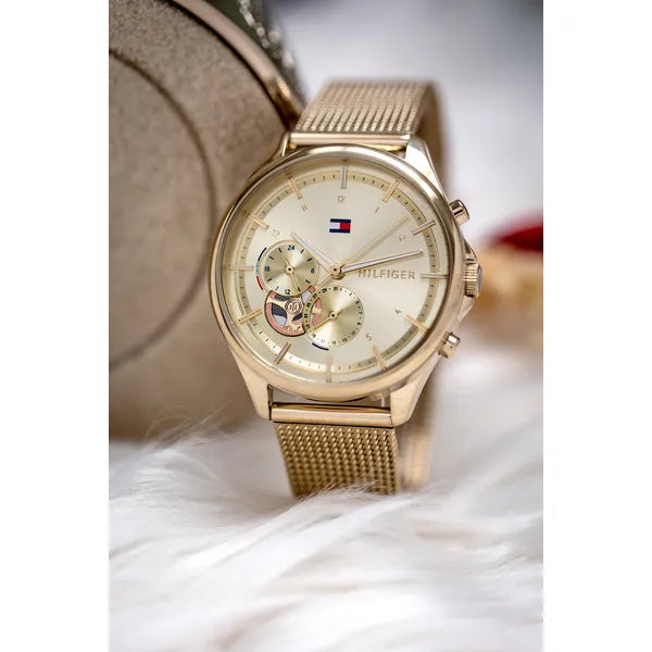 Tommy Hilfiger 1782417 Quinn női karóra arany nemesacél, dátumkijelzős, 38 mm