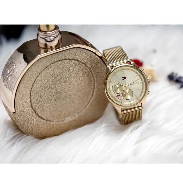 Tommy Hilfiger 1782417 Quinn női karóra arany nemesacél, dátumkijelzős, 38 mm