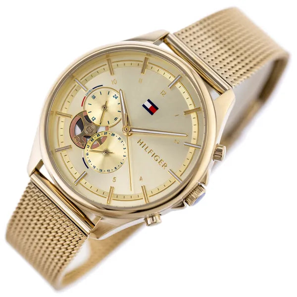 Tommy Hilfiger 1782417 Quinn női karóra arany nemesacél, dátumkijelzős, 38 mm