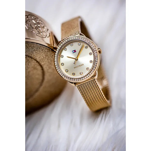 Tommy Hilfiger 1782699 Demi női arany acél karóra, 33 mm, cirkónia