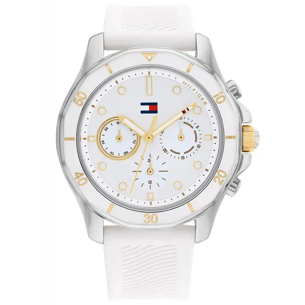 Tommy Hilfiger Brooklyn női karóra, fehér szilikon szíj, 41 mm, 5 ATM