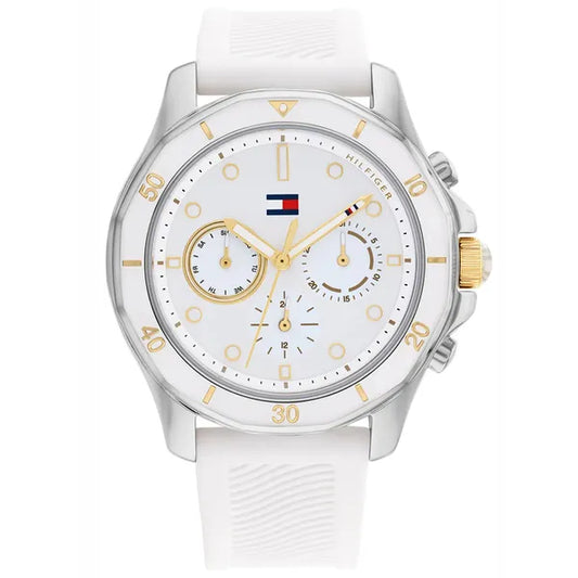 Tommy Hilfiger Brooklyn női karóra, fehér szilikon szíj, 41 mm, 5 ATM