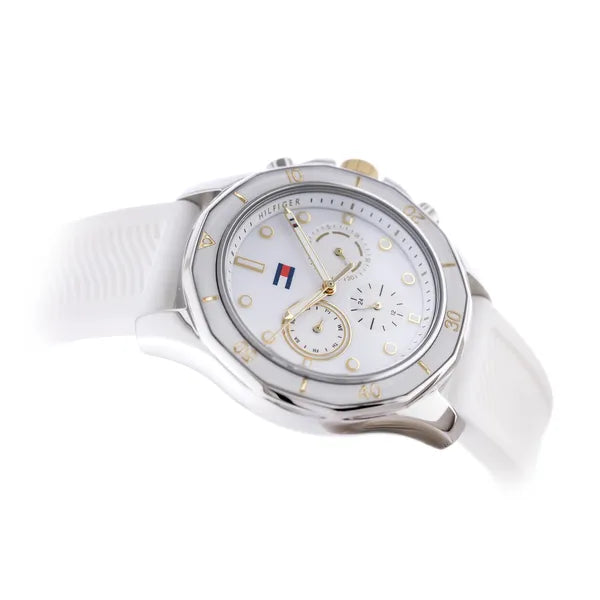 Tommy Hilfiger Brooklyn női karóra, fehér szilikon szíj, 41 mm, 5 ATM