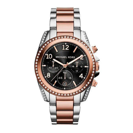 Michael Kors Blair MK6093 női karóra, rozéarany-ezüst, kronográf, WR100