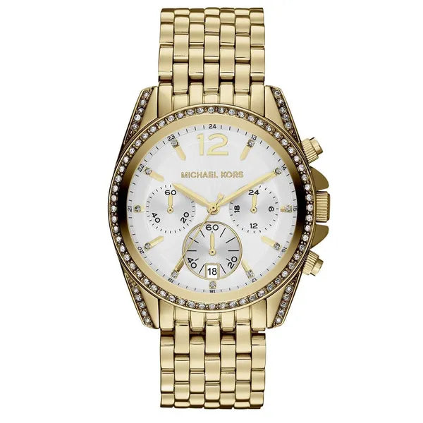 Michael Kors Pressley MK5835 női karóra, aranyszínű, acél, kronográf, WR100, 39 mm