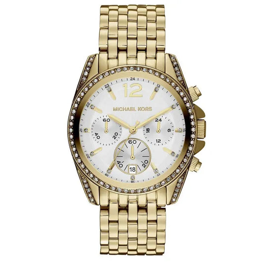 Michael Kors Pressley MK5835 női karóra, aranyszínű, acél, kronográf, WR100, 39 mm