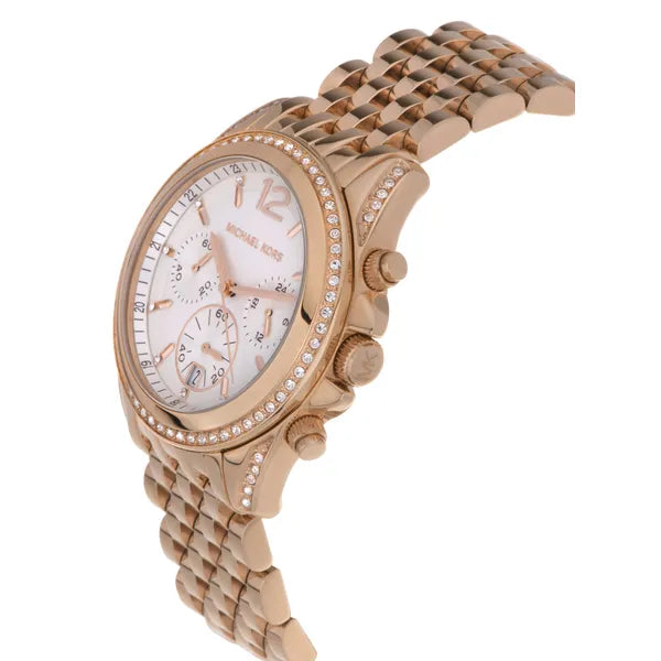 Michael Kors Pressley MK5836 női karóra, rózsaarany kronográf WR100
